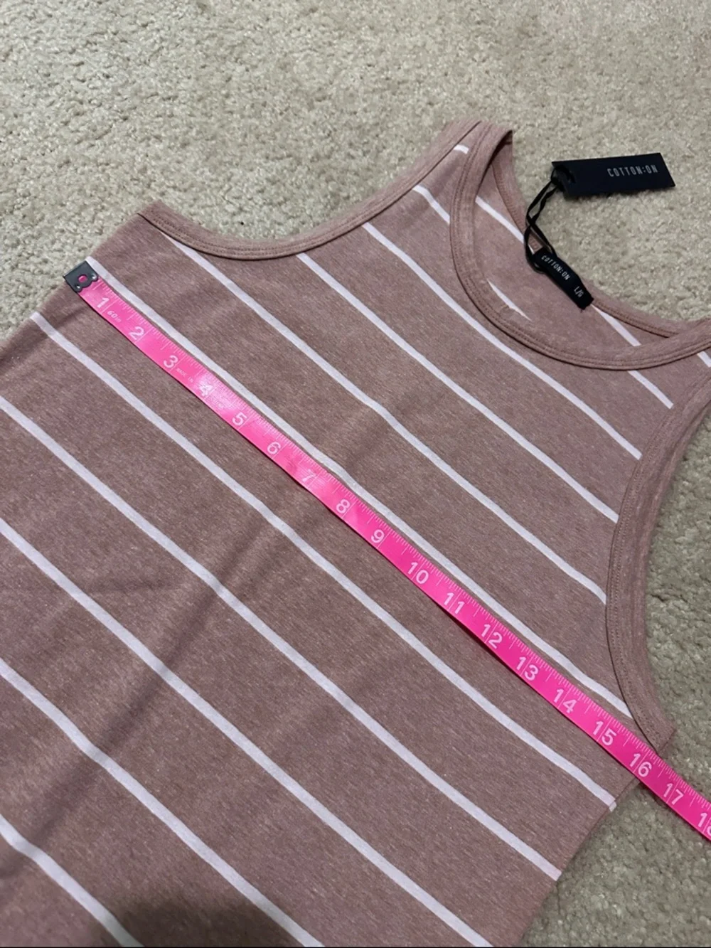 Cotton On Mauve Pink Striped Tank Bodycon Midi Dress NWT - Picture 5 of 10